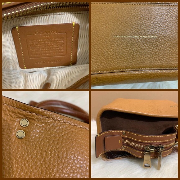 COACH ROGUE 25 Rare Light Saddle Bamboo Leather/Suede 3-way Satchel #21598 C3877 - Picture 12 of 16